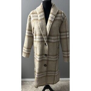 Old Navy Brown Plaid Wool Blend Shacket Womens XS Button Down Shirt Jacket